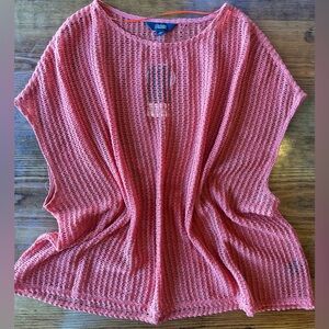 Slim Factor Orange Rust Kate Pullover Beach Top Medium